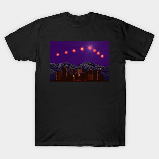 Phoenix Lights UFO Incident T-Shirt by boothilldesigns